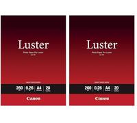 Canon LU-101 Papier Photo Lustré Format A4 (20 feuilles) - 260g/m² blanc (Lot de 2)