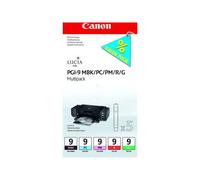 Canon LUCIA Ink Value Pack PGI-9 MBP Multipack - Cyan, magenta, rouge, vert, noir mat - originale - réservoir d'encre - pour PIXMA Pro9500, Pro9500 Mark II