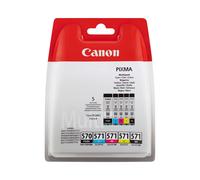 Canon Multipack Cartouches PGI-570BK/CLI-571 BK/C/M/Y (0372C004) - Encre Pigment Noir 15ml & Colorant 4x7ml - Jet d'Encre - Pixma MG5750/MG7751