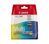 Canon Multipack CLI-526 C/M/Y : 3 Cartouches d'Encre Pigmentée Couleur pour PIXMA iX6550 (Cyan, Magenta, Jaune) - Réf. 4541B009