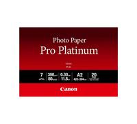 Canon Papier Photo Professionnel Platinum PT-101 A2, 300 g/m², Blanc, Finition Hautement Brillante, Pack de 20 Feuilles