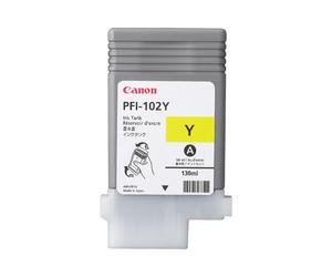 Canon PFI-102Y Cartouche d'encre Jaune Originale à Pigments 130ml - Référence 0898B001 - Compatible imagePROGRAF iPF500/iPF765