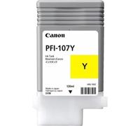 Canon PFI-107MBK Cartouche d'encre Noire Mate 130 ML OEM Taille Unique Jaune