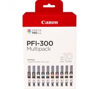 Canon PFI-300 cartouche d'encre 10 pièce(s) Original Noir, Bleu, Cyan, Gris, Magenta, Photo noire, Photo magenta, Rouge, Jaune
