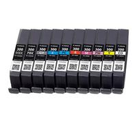 Canon 4192C008 Multipack Noir (Matt) / Noir (photo) / Cyan / Magenta / Jaune / Cyan / Magenta / Rouge / Gris / Transparent Original PFI-300 10 Tintentanks