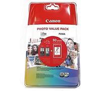 Canon PG-540 L CL-541 XL PHOTO VALUE pack de 2 cartouches Noire Capacité L + Couleur Capacité XL + 50 feuilles papier photo PP-201 10x15cm (Pack plastique sécurisé)