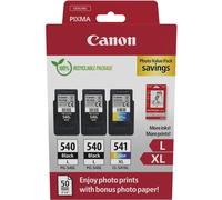 Canon PG-540L/CL-541XL Multipack de 3 cartouches d'encre originales + 50 feuilles de papier photo -