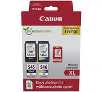 Canon PG-545XL/CL-546XL Pack de 2 Cartouches d'encre + 50 Feuilles de Papier Photo - 8286B011