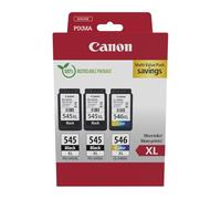 Canon PG-545XL x2 + CL-546XL Fine Multipack Cartouches d'encre d'origine | 2x Noir plus Couleur - encre authentique pour la maison - pour PIXMA TS3350, TS3450, TS3355, TR4650, TS3351, TS3451 et plus !