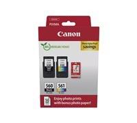 Canon PG-560/CL-561 Photo Value Pack - pack de 2 - noir, couleur (cyan, magenta, jaune) - original - brillant - jeu de papier / cartouche d'encre