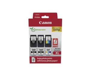 Canon PG-560XL x2/CL-561XL Photo Value Pack - Brillant - pack de 3 - à rendement élevé - noir, couleur (cyan, magenta, jaune) - 3712C012