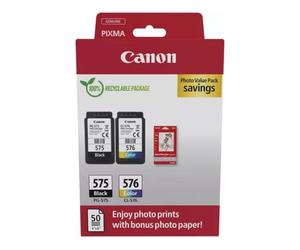 Canon PG-575 + CL-576 photo value pack - Noir + 3 couleurs - Cartouche d'encre - Multipack