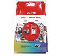 Canon PG540 L CL541 XL Value Pack de 2 Cartouches (Noir L Couleur XL) +50 Feuilles Papier Photo 10x15cm Certifié (Plastique Obsolète 2018)