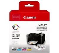 Canon PGI-1500 C M Y BK Pack de 4 Cartouches (Noir Cyan Magenta Jaune) Certifié (Plastique Obsolète 2018)