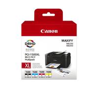 Canon PGI-1500XL C/M/Y/BK Multipack - À rendement élevé - noir, jaune, cyan, magenta - originale - réservoir d'encre - pour MAXIFY MB2050, MB2150, MB2155, MB2350, MB2750, MB2755