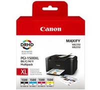 Canon PGI-1500XL C/M/Y/BK Multipack - Pack de 4 - à rendement élevé - noir, jaune, cyan, magenta - original - réservoir d'encre - pour MAXIFY MB2050, MB2150, MB2155, MB2350, MB2750, MB2755 G