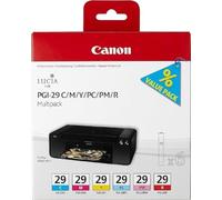 Canon PGI-29 Cartouches C/M/Y/PC/PM/R MULTIPACK Cyan Magenta Jaune Photo Cyan Photo Magenta Rouge (Multipack plastique)