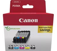 Canon PGI-570 PGBK + CLI-571 BK/C/M/Y 2x noir, cyan, magenta, jaune Cartouches d'impression, lot de 5