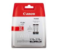 Canon PGI-570 XL TWIN Pack de 2 cartouches (2x Noir XL) Certifié Canon (Plastique Obsolète 2018 Sécurisé)