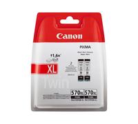 Canon PGI-570BK XL - Double Pack - Cartouche d'encre noire à pigments - 2x 22ml - Rendement 500 pages/cartouche - Compatibilité Pixma MG575x/MG685x/MG775x