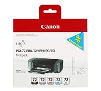 Canon PGI-72 Cartouche PBK/GY/PM/PC/CO Multipack Noire Pigmenté, Gris, Photo Magenta, Photo Cyan, Chroma Optimizer (Multipack plastique)