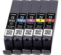 Canon PGI-72 MBK/C/M/Y/R Multipack - pack de 5 - jaune, cyan, magenta, rouge, noir mat - réservoir d'encre d'origine - pour PIXMA PRO-10, PRO-10S ; PIXUS PRO-10