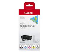Canon PGI-9 Cartouches PBK/C/M/Y/GY Multipack Noire Photo, Cyan, Magenta, Jaune, Gris (Multipack plastique)