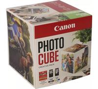 Coffret Canon Photo Cube avec cartouches d'encre PG-540 et CL-541 et papier photo glacé Extra II PP-201 13 × 13 cm (40 feuilles) - Pack créatif, vert