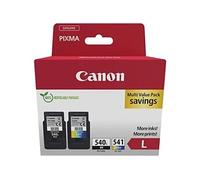 Canon Cartouches d'encre PK PG540L/CL541 – Pack de 2 – Noir, Cyan, Jaune, Magenta