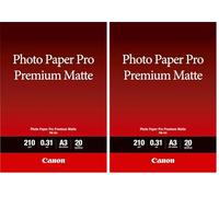 Canon PM-101 Papier Photo Premium Mat Format A3 (20 feuilles) (Lot de 2)