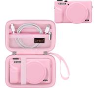 Canon PowerShot G7X Mark III Digital Camera Case,1 Hard Case+1 Soft Silicone Case with Removable Lens Cover,Pink