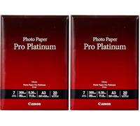 Canon PT-101 Papier Photo Pro Platinum Format A3 (20 feuilles) (Lot de 2)