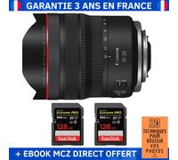 Canon RF 10-20mm f/4 L IS STM + 2 SanDisk 128GB Extreme PRO UHS-II SDXC 300 MB/s + Ebook '20 Techniques pour Réussir vos Photos' - Objectif Canon RF