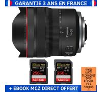 Canon RF 10-20mm f/4 L IS STM + 2 SanDisk 256GB Extreme PRO UHS-II SDXC 300 MB/s + Ebook '20 Techniques pour Réussir vos Photos' - Objectif Canon RF