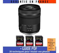 Canon RF 15-30mm F4.5-6.3 IS STM + 3 SanDisk 64GB Extreme PRO UHS-II SDXC 300 MB/s + Guide PDF '20 TECHNIQUES POUR RÉUSSIR VOS PHOTOS