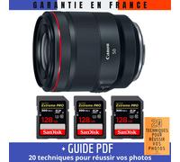 Canon RF 50mm f/1.2L USM + 3 SanDisk 128GB Extreme PRO UHS-II 300 MB/s + Guide PDF '20 TECHNIQUES POUR RÉUSSIR VOS PHOTOS