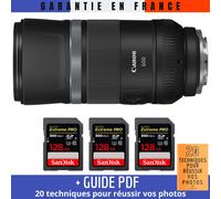 Canon RF 600mm f/11 IS STM + 3 SanDisk 128GB UHS-II 300 MB/s + Guide PDF '20 TECHNIQUES POUR RÉUSSIR VOS PHOTOS