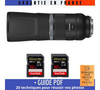 Canon RF 800mm f/11 IS STM + 2 SanDisk 32GB UHS-II 300 MB/s + Guide PDF '20 TECHNIQUES POUR RÉUSSIR VOS PHOTOS