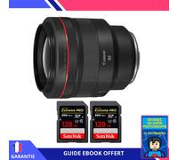 Canon RF 85mm f/1,2L USM + 2 SanDisk 128GB UHS-II 300 MB/s + Ebook 'Devenez Un Super Photographe