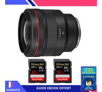 Canon RF 85mm f/1,2L USM + 2 SanDisk 32GB UHS-II 300 MB/s + Ebook 'Devenez Un Super Photographe