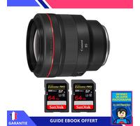 Canon RF 85mm f/1,2L USM + 2 SanDisk 64GB UHS-II 300 MB/s + Ebook 'Devenez Un Super Photographe