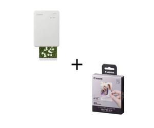 Canon Selphy QX20 Blanc Sable + XC-20L kit consommables pour Selphy QX20