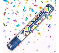 Canon Shoot Confettis à rayures multicolores, tube tirant à air comprimé rectangles de couleur pour mariage, remise de diplôme, Nouvel An, fête, S. Valentino - 40 cm