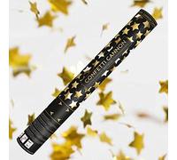 Canon Tireurs en or métallisé à étoiles, tube de tir confettis dorés forme d'étoiles à air comprimé pour mariages, remise de diplôme, Nouvel An, jeunes mariés, fête à thème - 40 cm