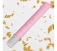 Canon Tirez Confettis Or, Tube Rose Tireurs Dorés en forme de rectangle à Air Comprimé pour mariages, fêtes, Saint-Valentin, jeunes mariés, fête à thème - 40 cm