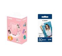 Canon Zoemini 2 Pack Imprimante Photo + 30 Feuilles Assorties, Rose Doré & Zink ZP2050 Papier Photo Technologie Z-Ink - Pack de 50 Feuilles compatibles ZOEMINI