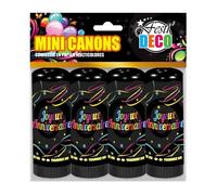 STC Canons à confettis – Système à air comprimé – Sachet de 4, Multicolore, Pour adultes