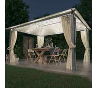 vidaXL Tonnelle 3070333 3x3 m avec rideau et lumières LED Aluminium Anthracite