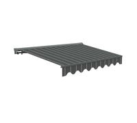 Canopée Store Banne Manuel anthracite et blanc Semi Coffre 4 x3 m - Store Rétractable pour Terrasse, Balcon & Jardin