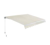 Canopée Store Banne Manuel Extérieur avec Manivelle - Auvent Manuel Rétractable avec Angle Réglable pour Terrasse et Jardin 3 x 2.5m Beige